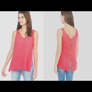 🔱 EXPRESS Fluorescent Pink Lace-Up Back Shirt
